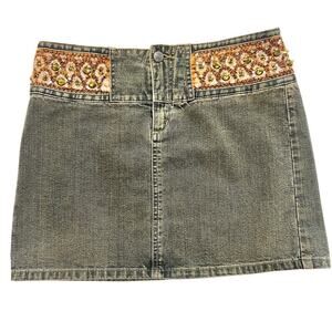 Express Beaded Denim Skirt Size 5/6